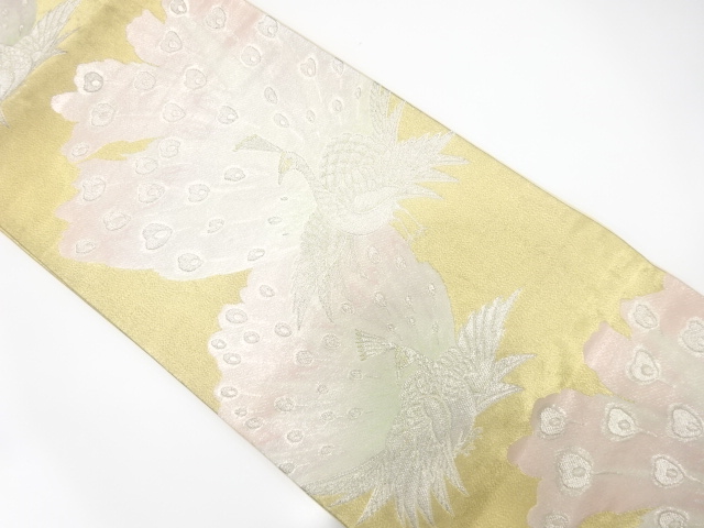 アンティーク　孔雀模様織り出し袋帯（材料）